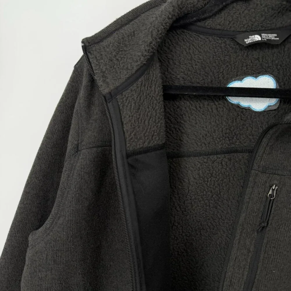 The North Face Sweater Fleece Jacket Men Black Full Zip Outdoor Midweight  L